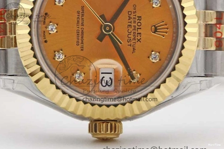 MiroTime 0420 Minimalist Datejust 28mm 279179 SS YG TWF Best Edition Gold Diamonds Markers Dial on SS YG Jubilee Bracelet NH 2141